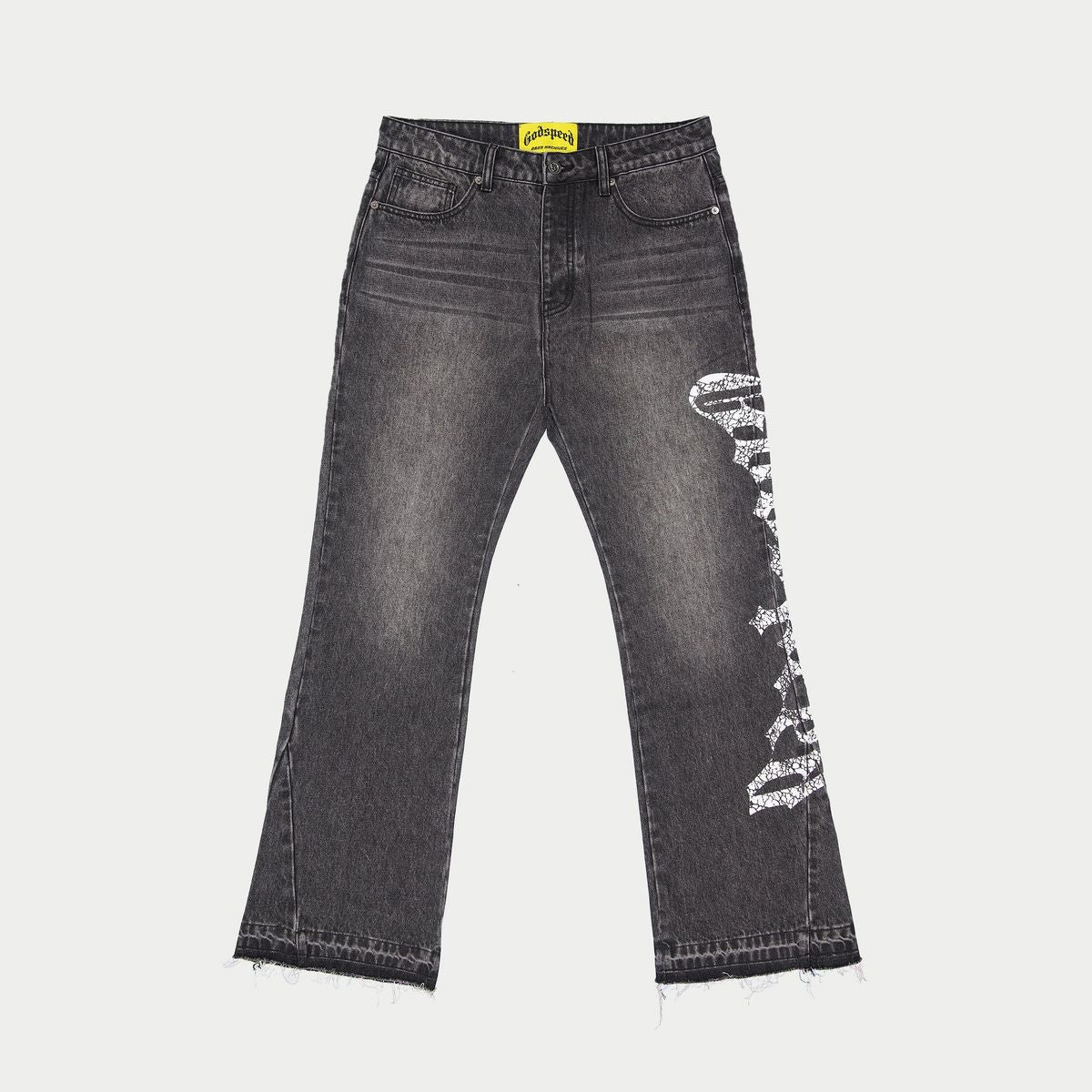 Godspeed OG Logo Flared Denim Printed (Grey Wash) - New