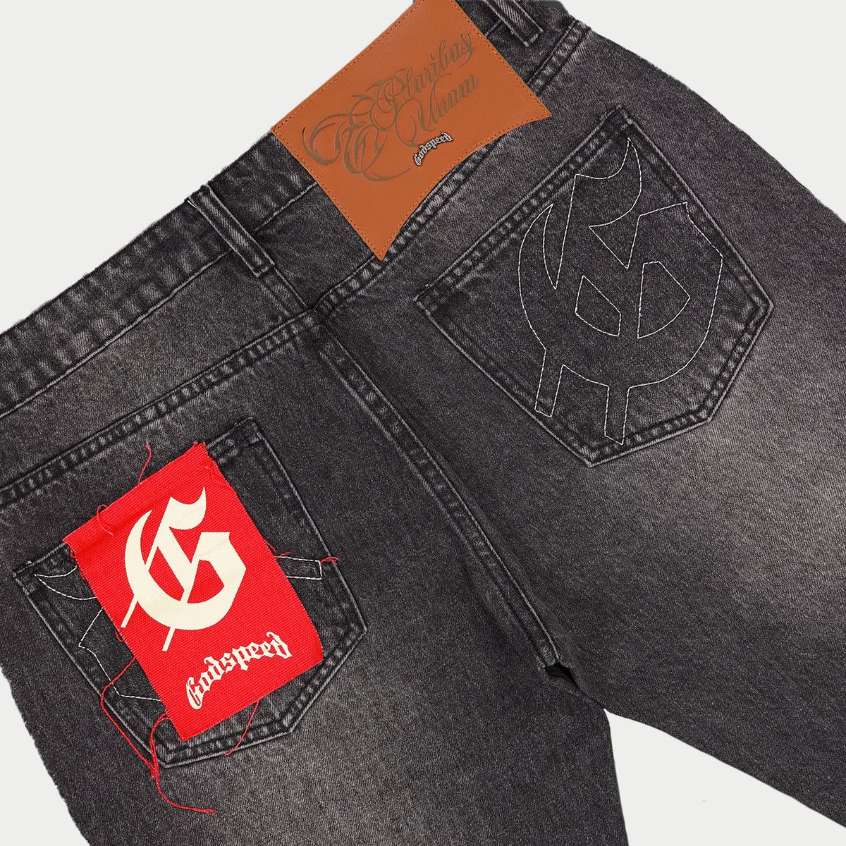 Godspeed OG Logo Flared Denim Printed (Grey Wash) - New