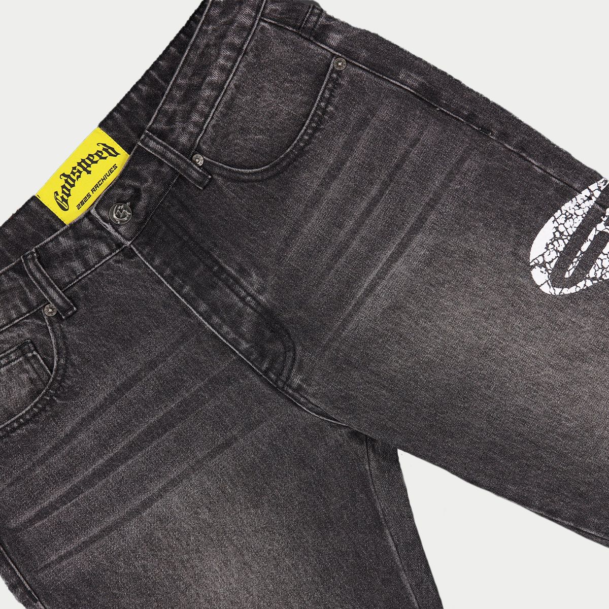 Godspeed OG Logo Flared Denim Printed (Grey Wash) - New