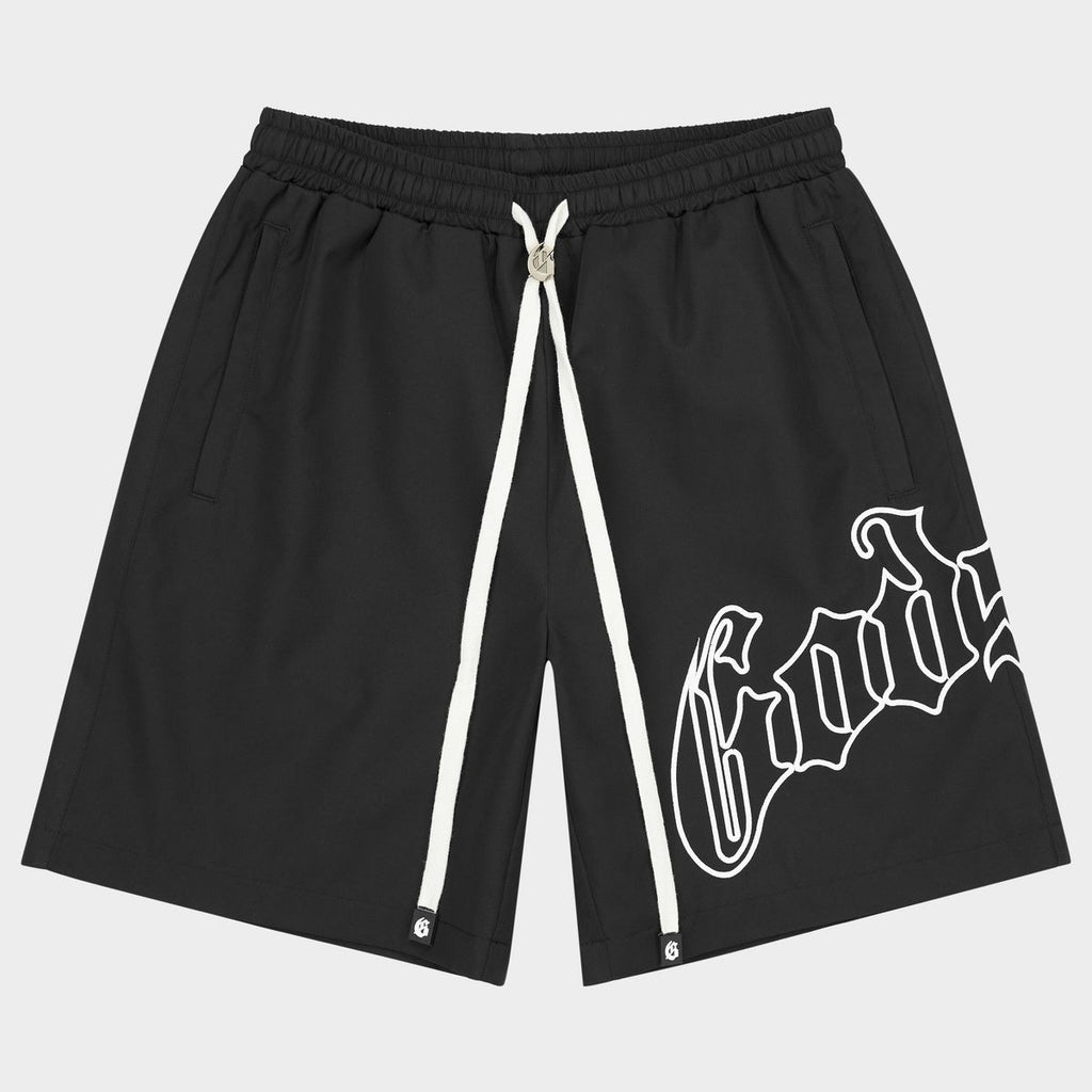 Godspeed OG Logo Nylon Shorts (Black/White) - New