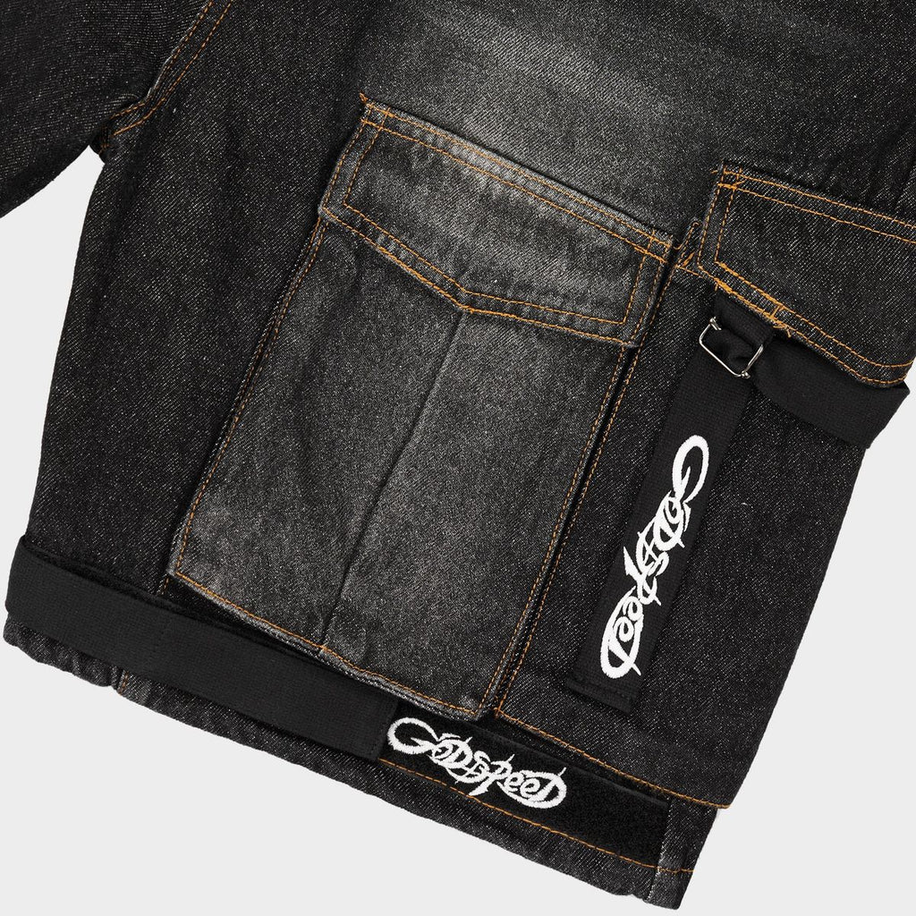 Godspeed Utility Denim Shorts (Black) - New