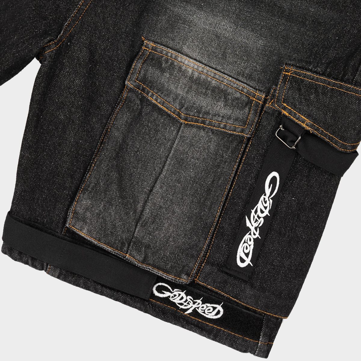 Godspeed Utility Denim Shorts (Black) - New