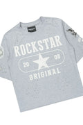 Rockstar Original Boys Gutta Grey Rhinestone Boxy T-Shirt - New