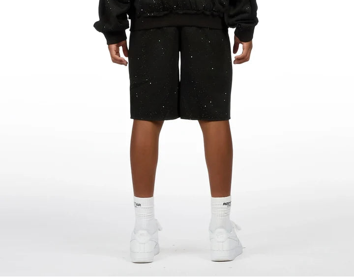 Rockstar Original Boys Akila Black Glitz Double Waisted Shorts - New