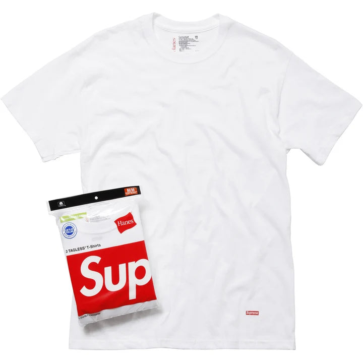 Supreme Hanes 3 Tagless T-Shirts White - New