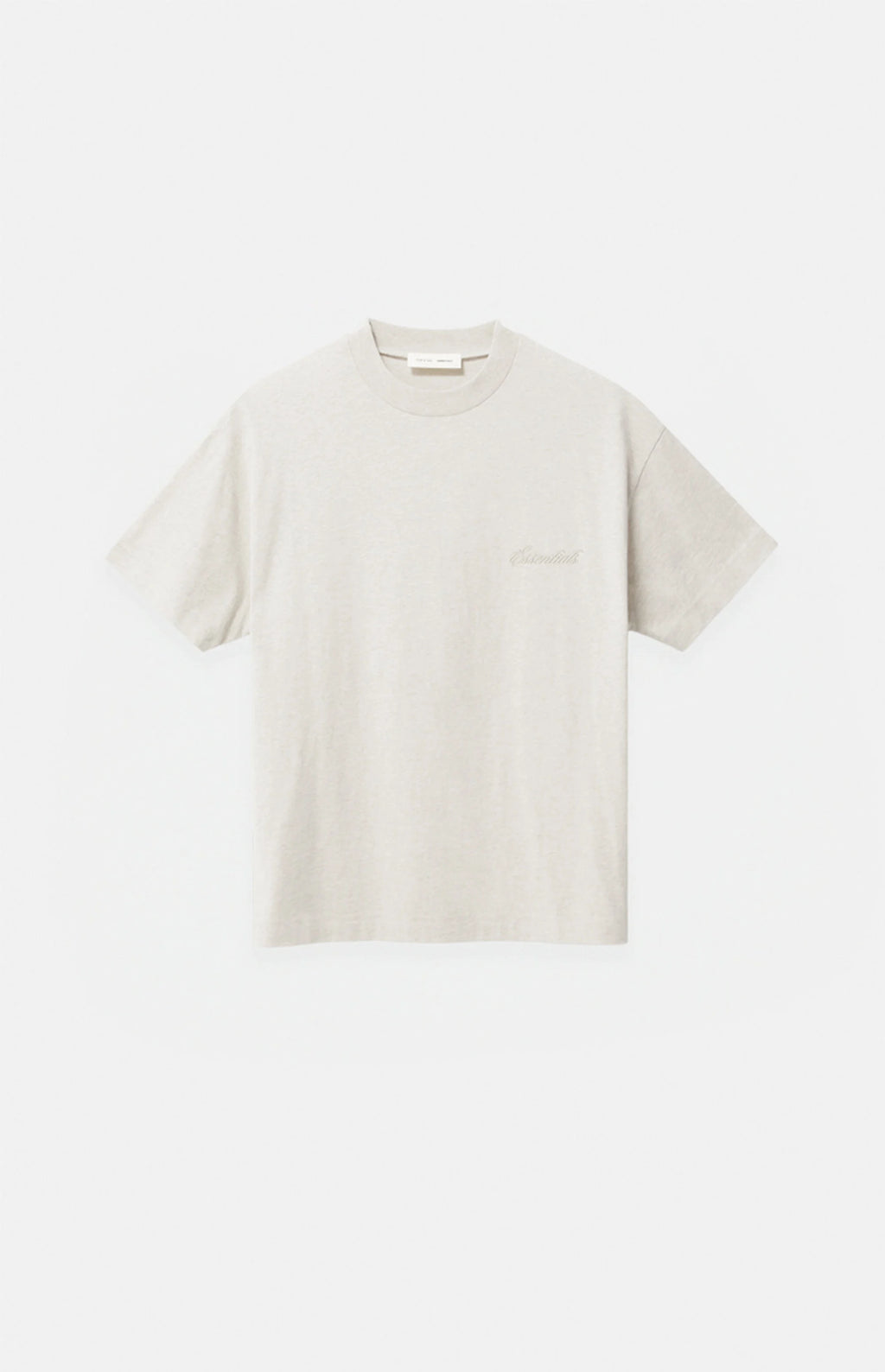 Fear of God ESSENTIALS Kids Heather Oatmeal Classic Short Sleeve T-Shirt - New