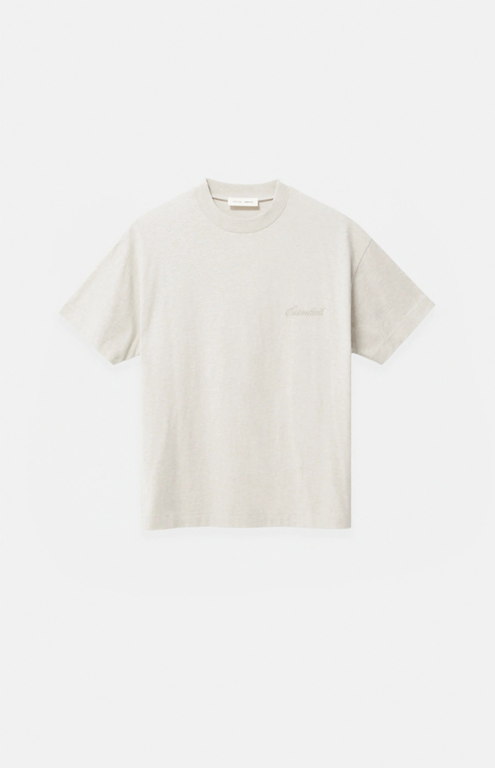 Fear of God ESSENTIALS Kids Heather Oatmeal Classic Short Sleeve T-Shirt - New