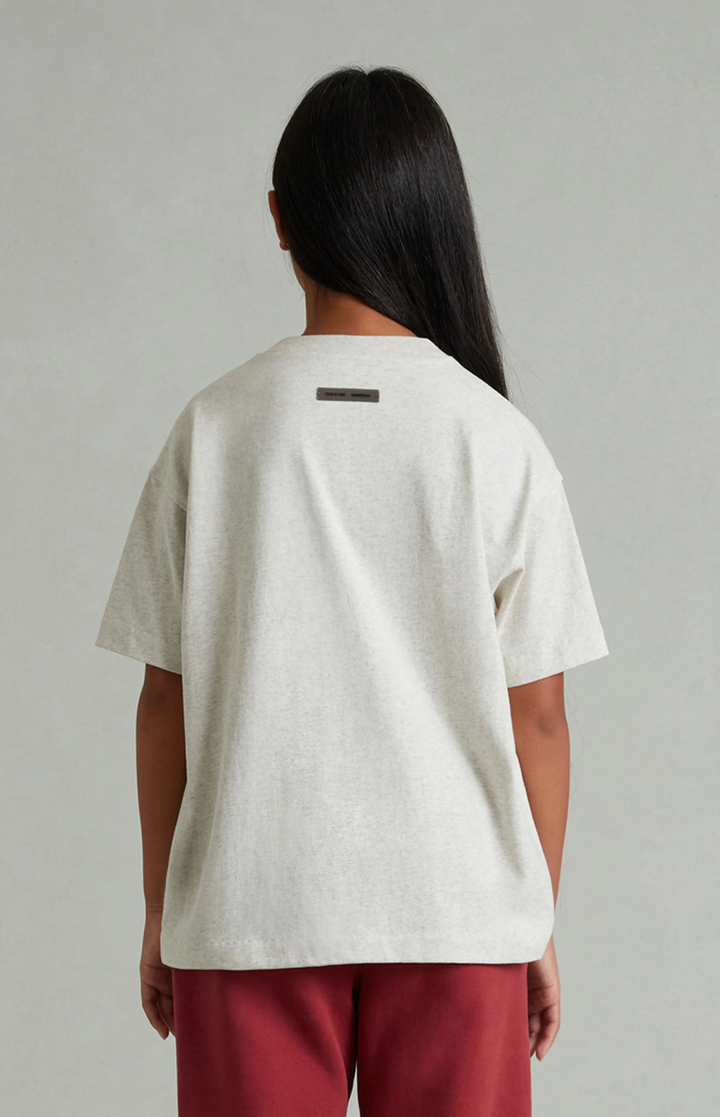 Fear of God ESSENTIALS Kids Heather Oatmeal Classic Short Sleeve T-Shirt - New