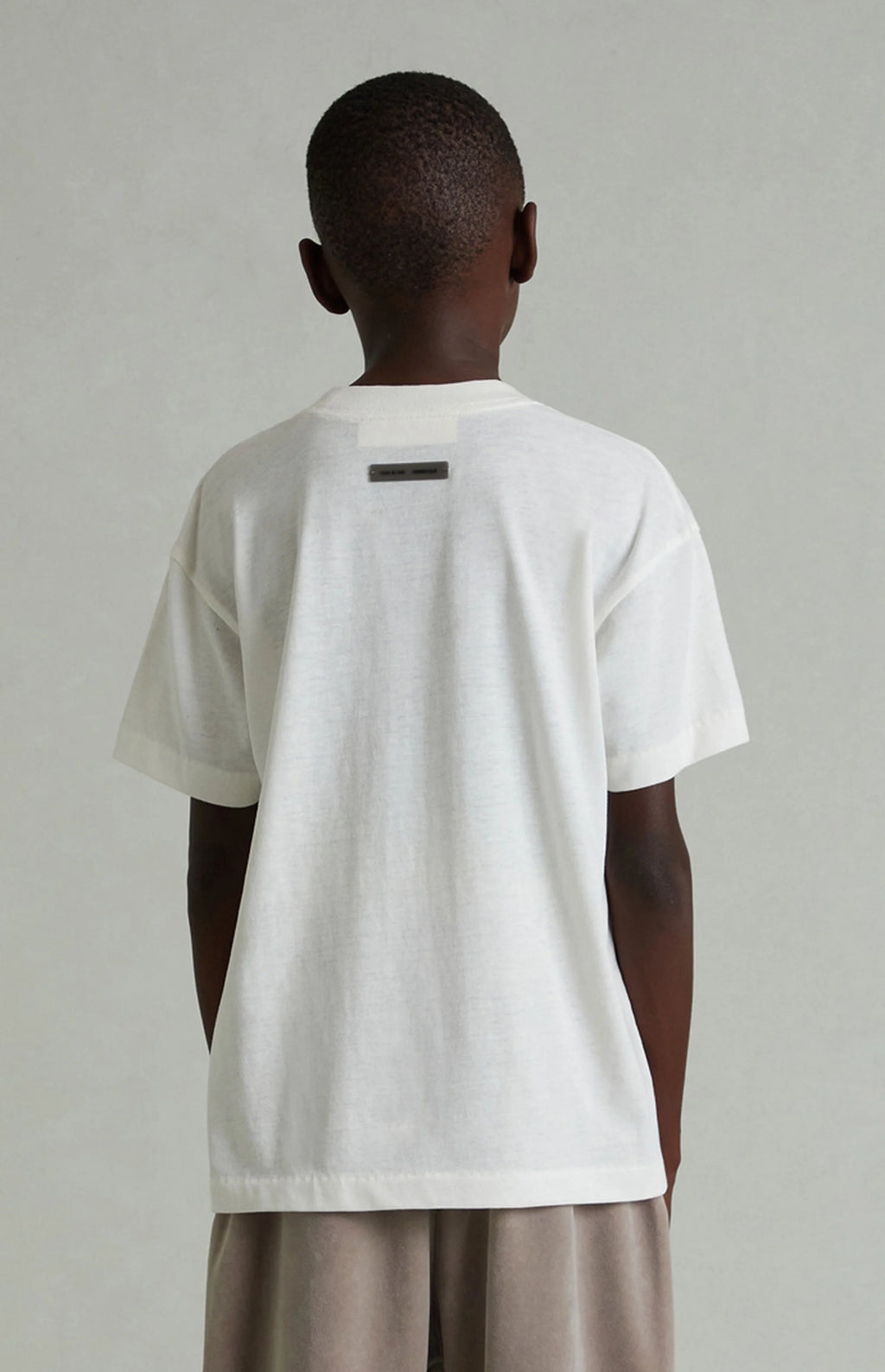 Fear of God ESSENTIALS Kids Ivory Classic Embroidered Short Sleeve T-Shirt - New