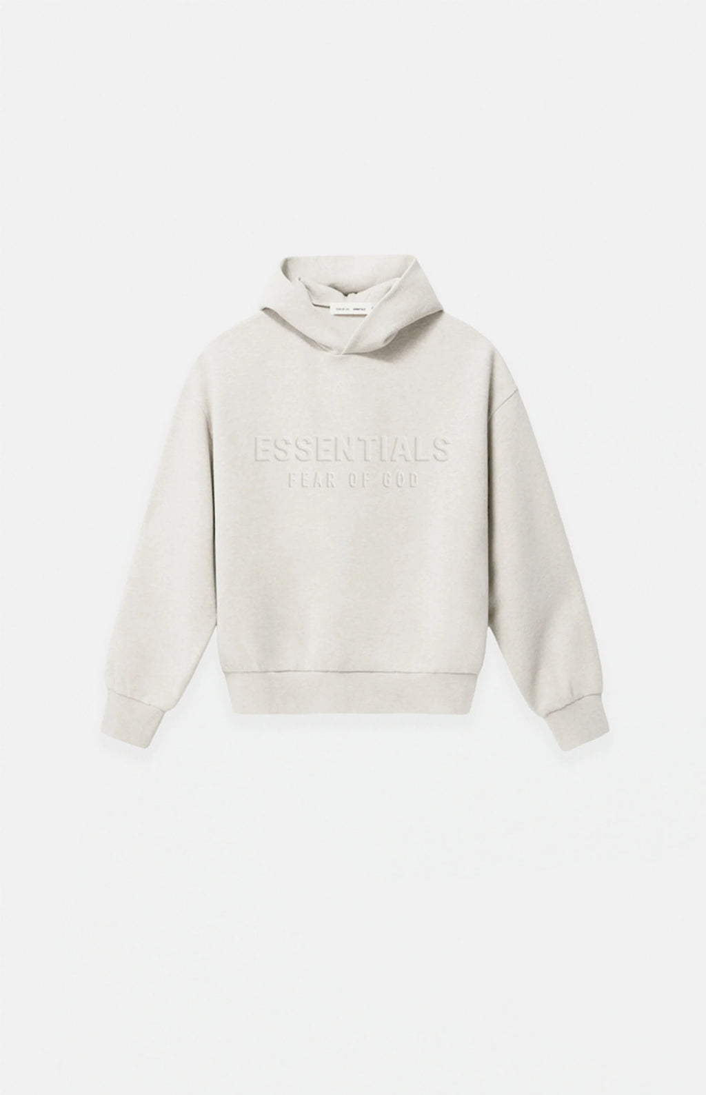 Fear of God ESSENTIALS Kids Heather Oatmeal Embossed Classic Hoodie - New