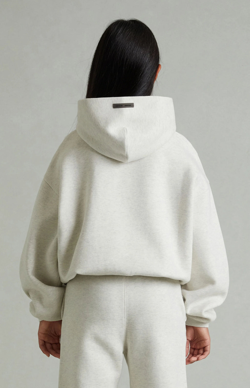 Fear of God ESSENTIALS Kids Heather Oatmeal Embossed Classic Hoodie - New