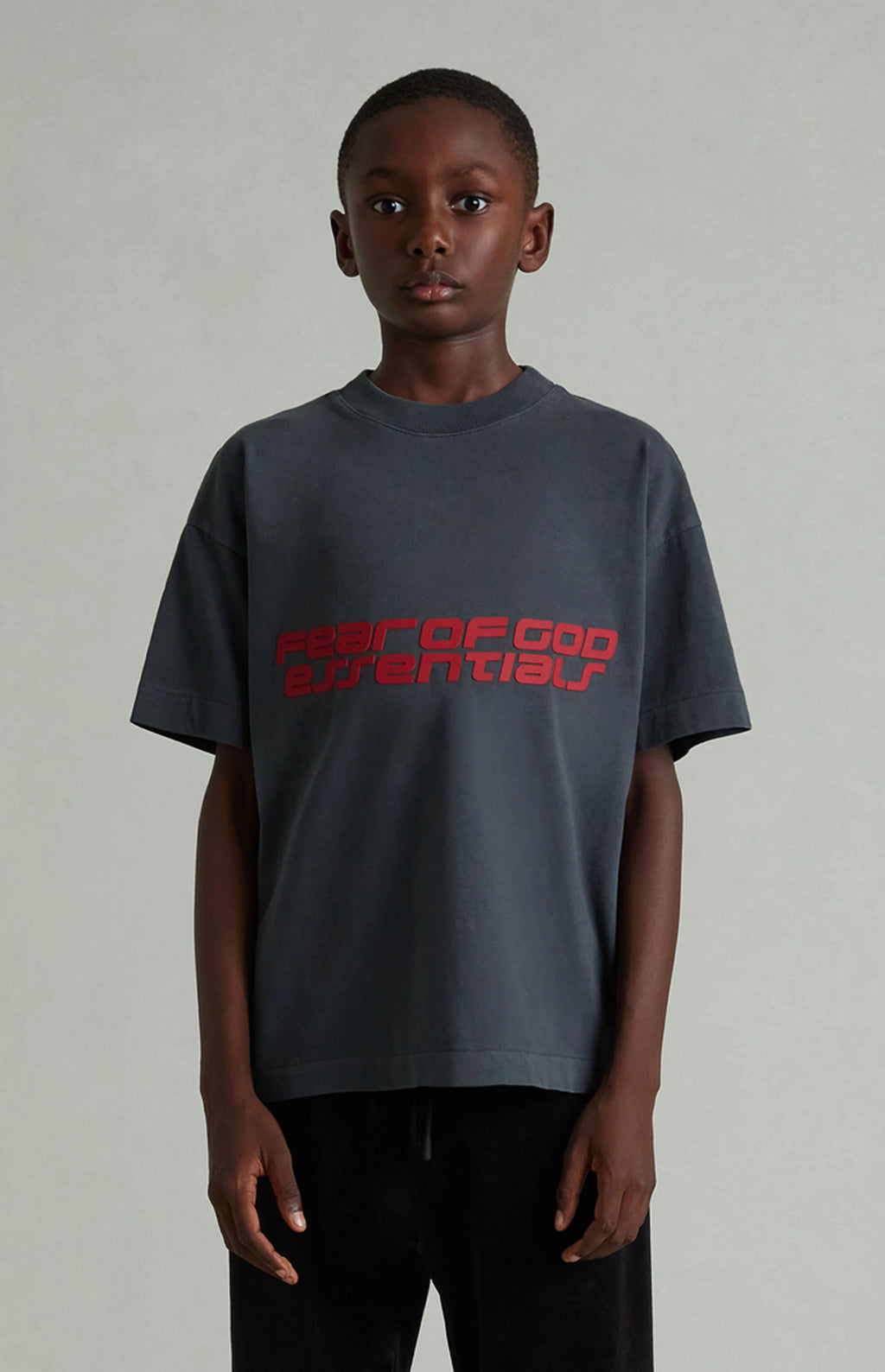 Fear of God ESSENTIALS Kids Iron Grey Short Sleeve T-Shirt - New
