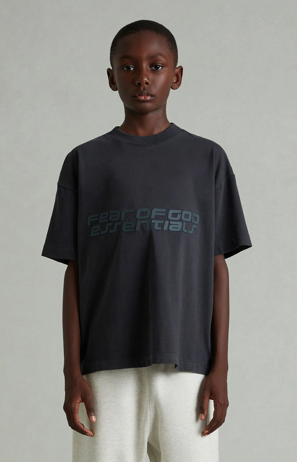 Fear of God ESSENTIALS Kids Vintage Black Short Sleeve T-Shirt - New