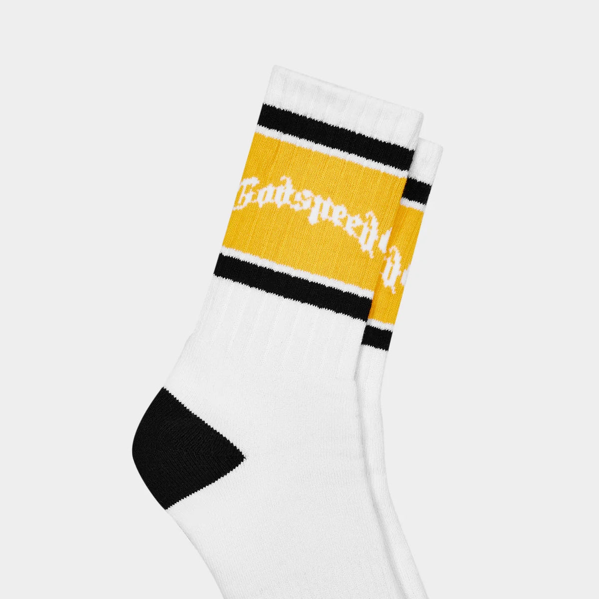 Godspeed OG Logo Striped Sock (White/Yellow) - New