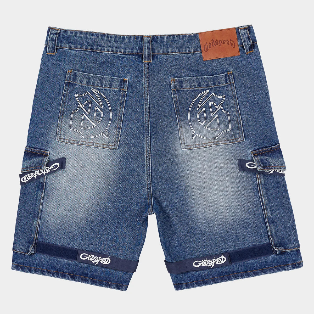 Godspeed Utility Denim Shorts (Blue/Blue) - New