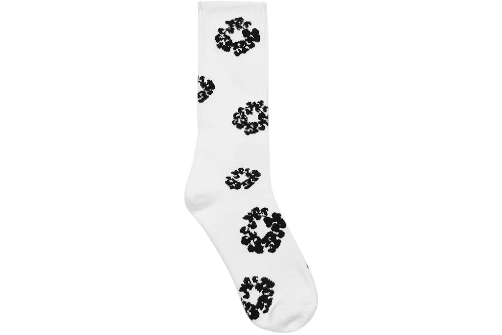 Denim Tears Cotton Wreath Socks White - New