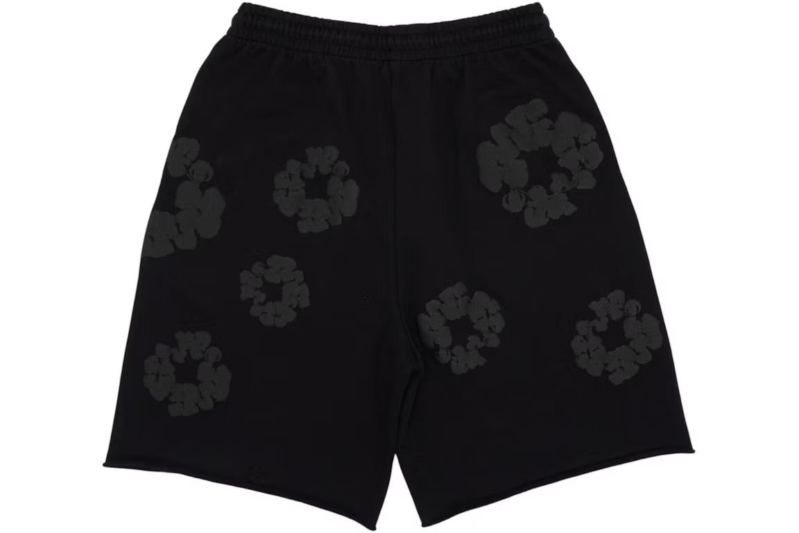 Denim Tears Mono Cotton Wreath Sweatshorts Black - New