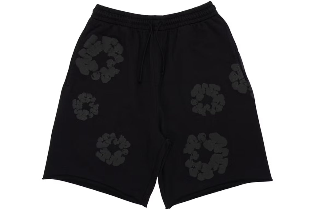 Denim Tears Mono Cotton Wreath Sweatshorts Black - New