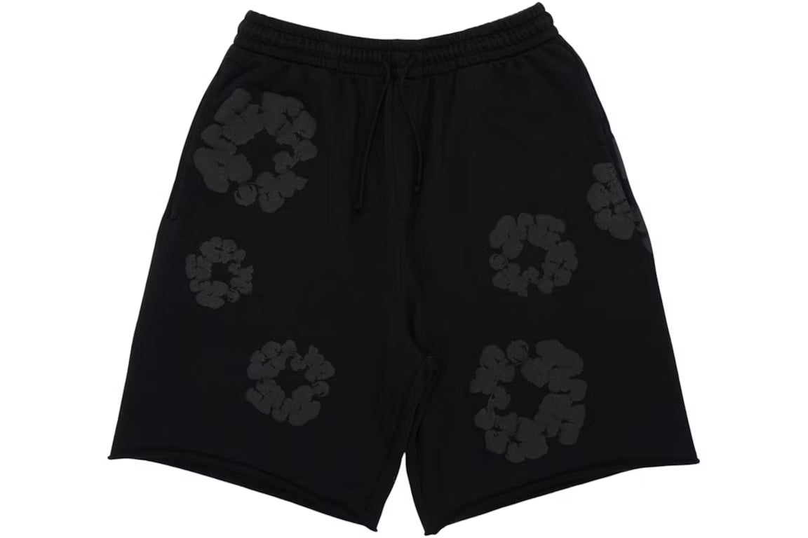 Denim Tears Mono Cotton Wreath Sweatshorts Black - New