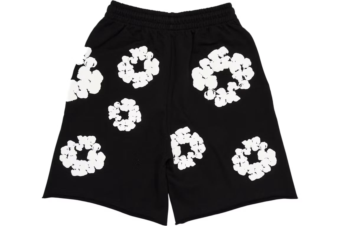 Denim Tears Cotton Wreath Sweatshorts Black - New