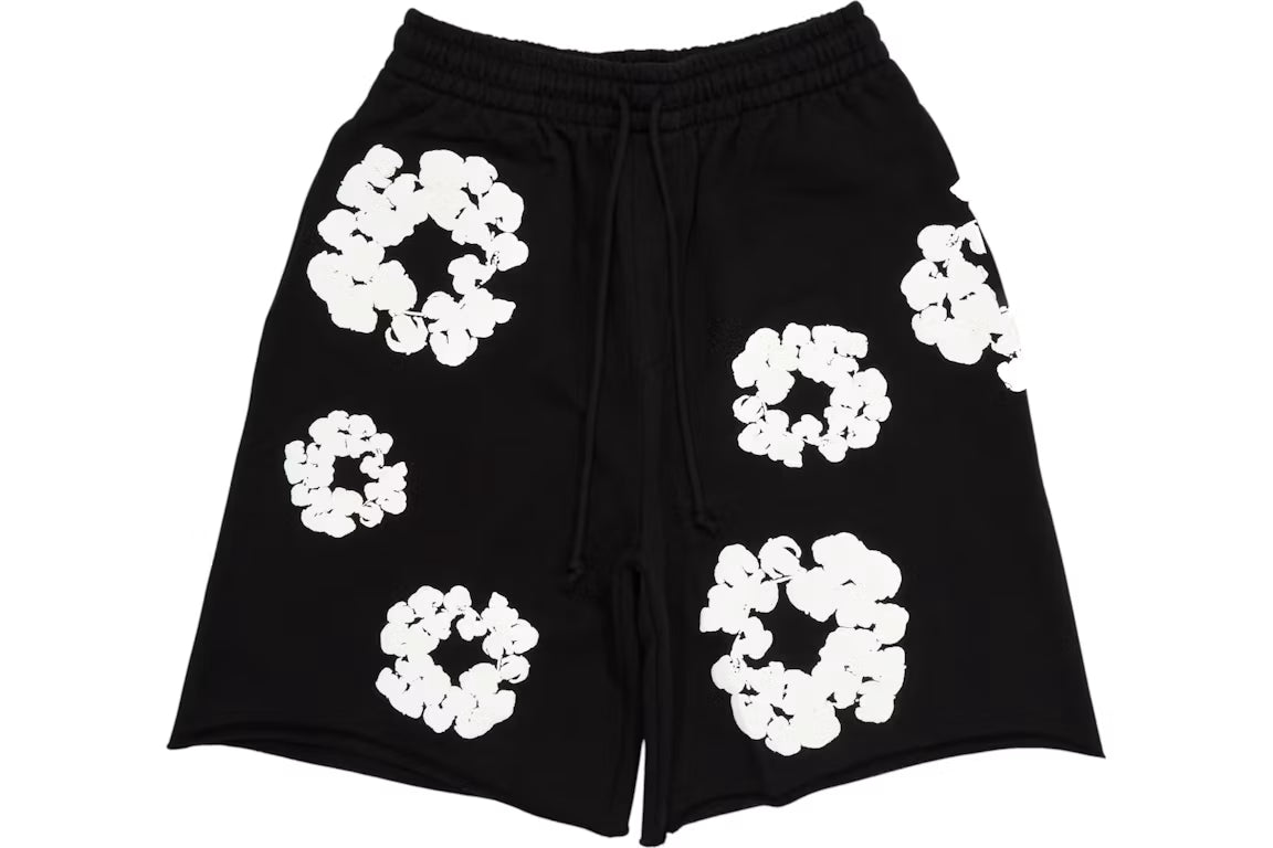 Denim Tears Cotton Wreath Sweatshorts Black - New
