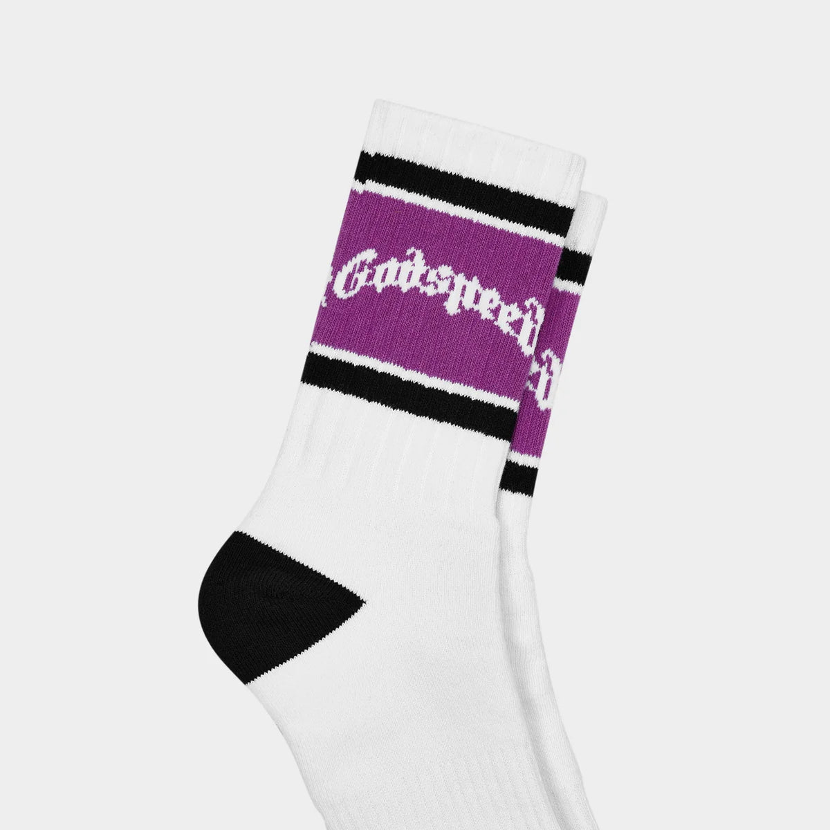 Godspeed OG Logo Striped Sock (White/Purple) - New