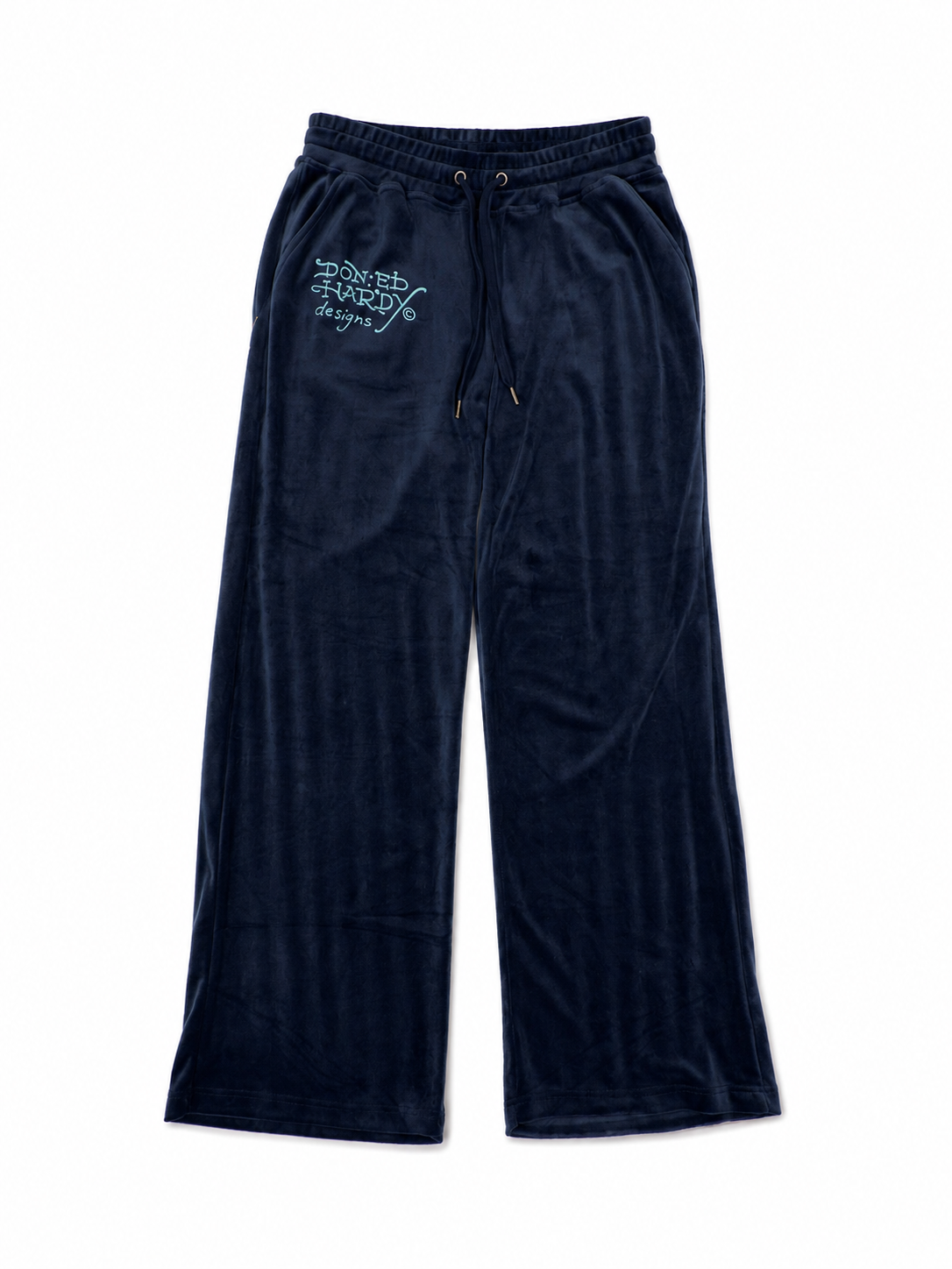 Ed Hardy NY Skull City Velour Pants Navy - New