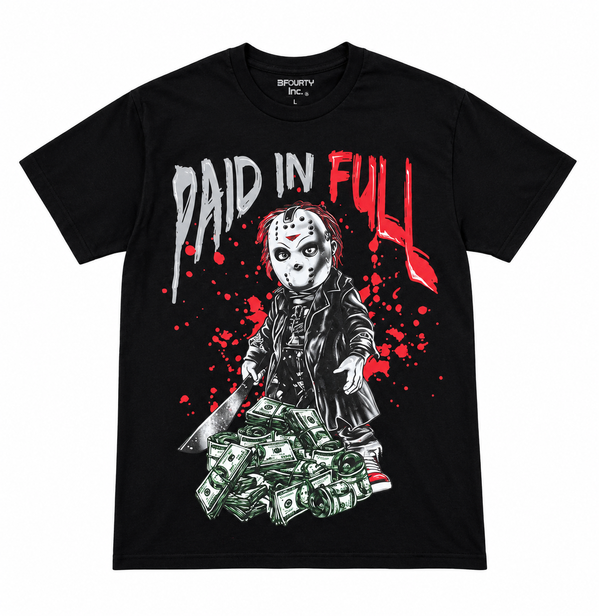 3Forty Inc. Paid In Full T-Shirt Black - New