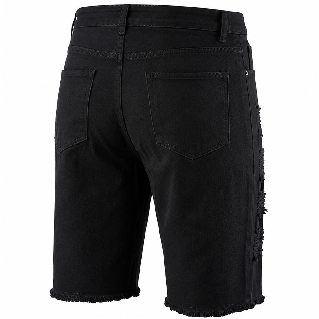 Ripped Stretch Denim Jean Shorts - New