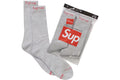 Supreme Hanes Crew Socks (4 Pack) Heather Grey - New