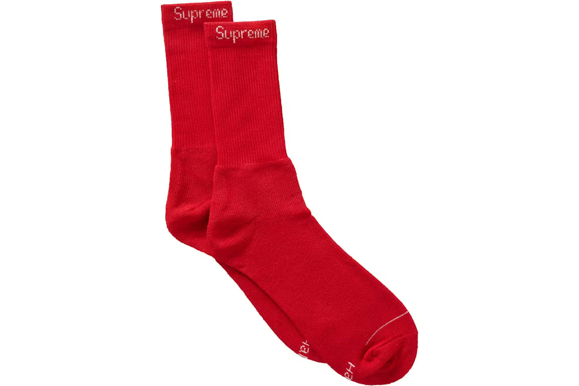 Supreme Hanes Socks (4 Pack) Red - New