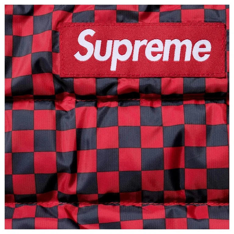 Supreme Micro Down Half Zip Hooded Pullover (FW26) Red Checkerboard - New