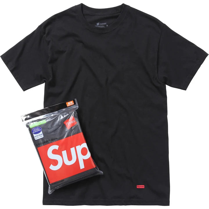 Supreme Hanes 3 Tagless T-Shirts Black - New
